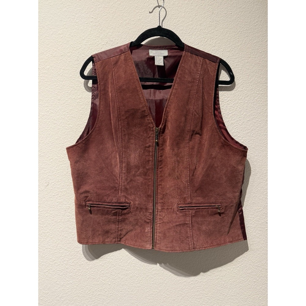 VTG The Great Northwest Suede Leather‎ Vest XL  Southwestern 90s Boho Hippie
